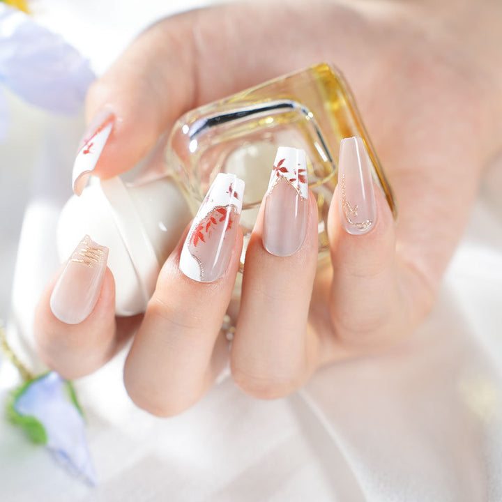 Elegantes Florales Press-On Nageldesign Karnz