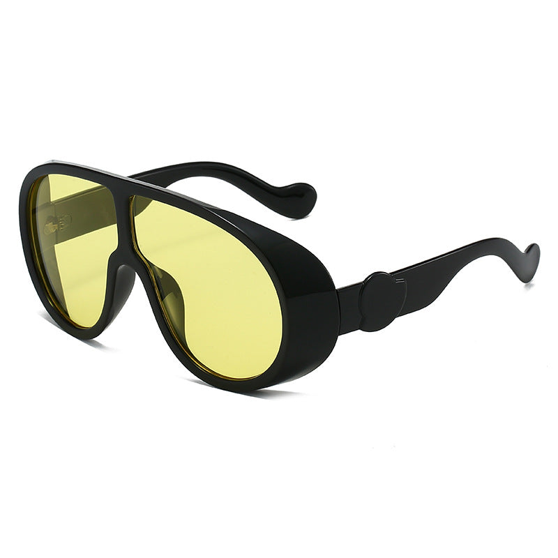 Damen extravagante Sonnenbrille mit stylishem transparenten Rahmen Karnz