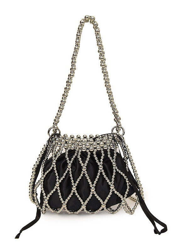 Dekorative Perlen Zugband-Handtasche