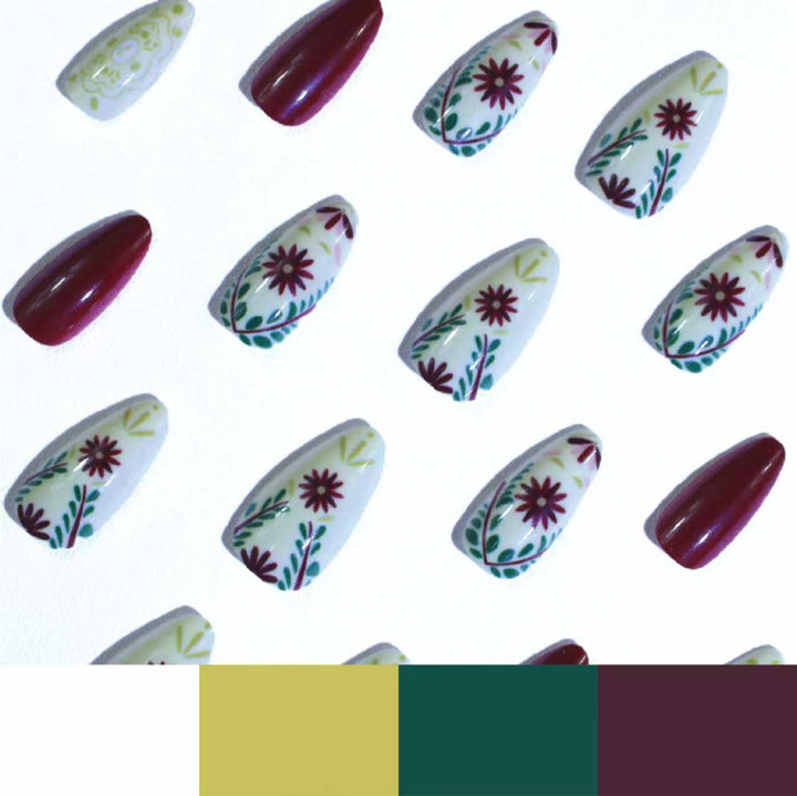 Künstlerische florale Design-Acrylnagelverstärkung Karnz