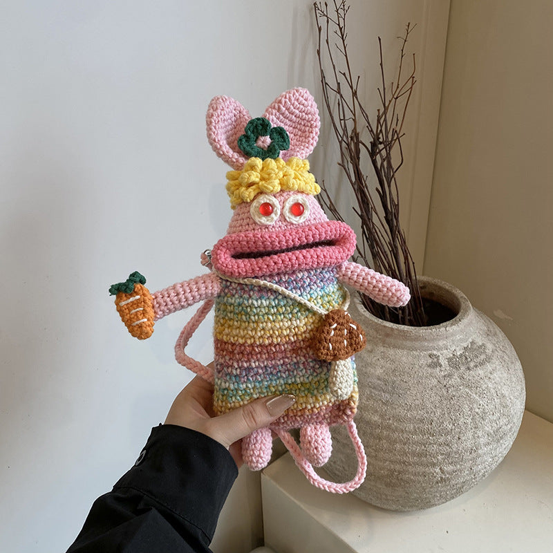 Süße Charakter Häkel Mini Rucksack