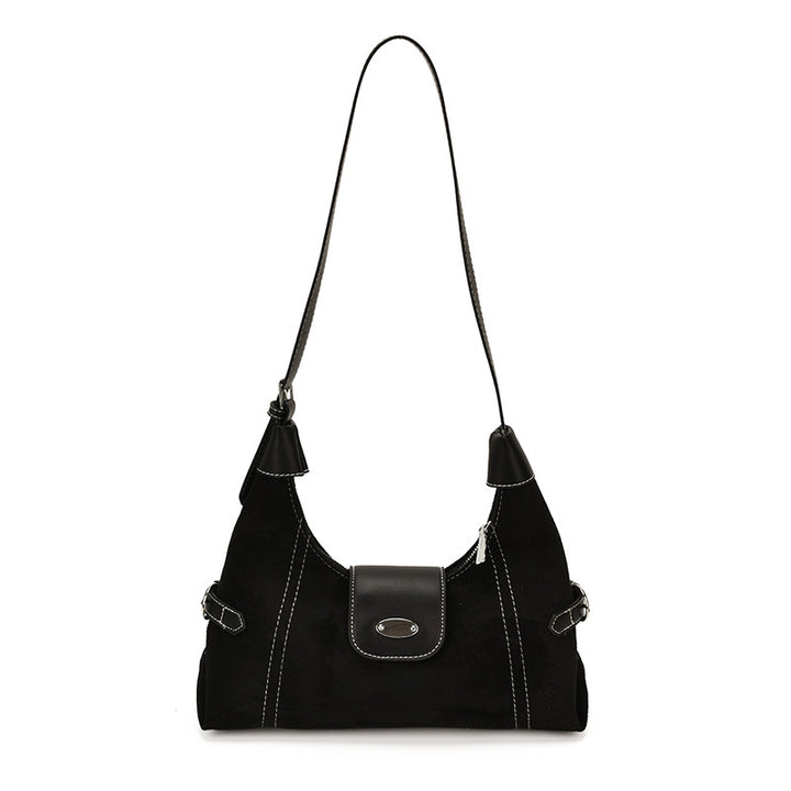 Stylische Wildleder-Schultertasche Karnz