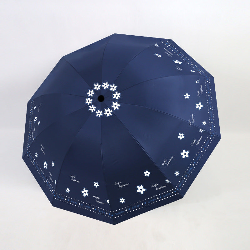 Damen Faltbarer Regenschirm mit floralen Mustern und UV-Schutz Karnz