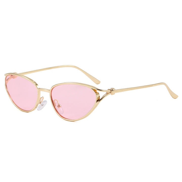 Trendige Cat-Eye Sonnenbrille mit Metallic Rahmen Karnz