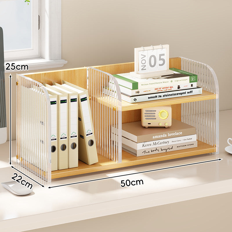 Gekrümmtes Acrylpanel Dual-Compartment Schreibtisch Buch- und Dokumentenorganisator