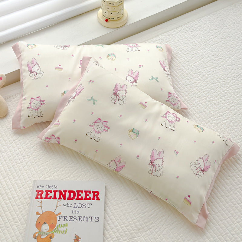 Satinweiches Kissenbezug-Set für Kinder mit niedlichem Teddymotiv