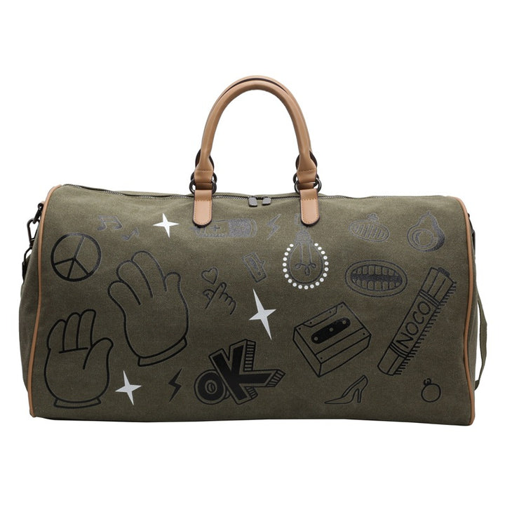 Stylischer illustrierter Canvas-Duffle-Bag Karnz