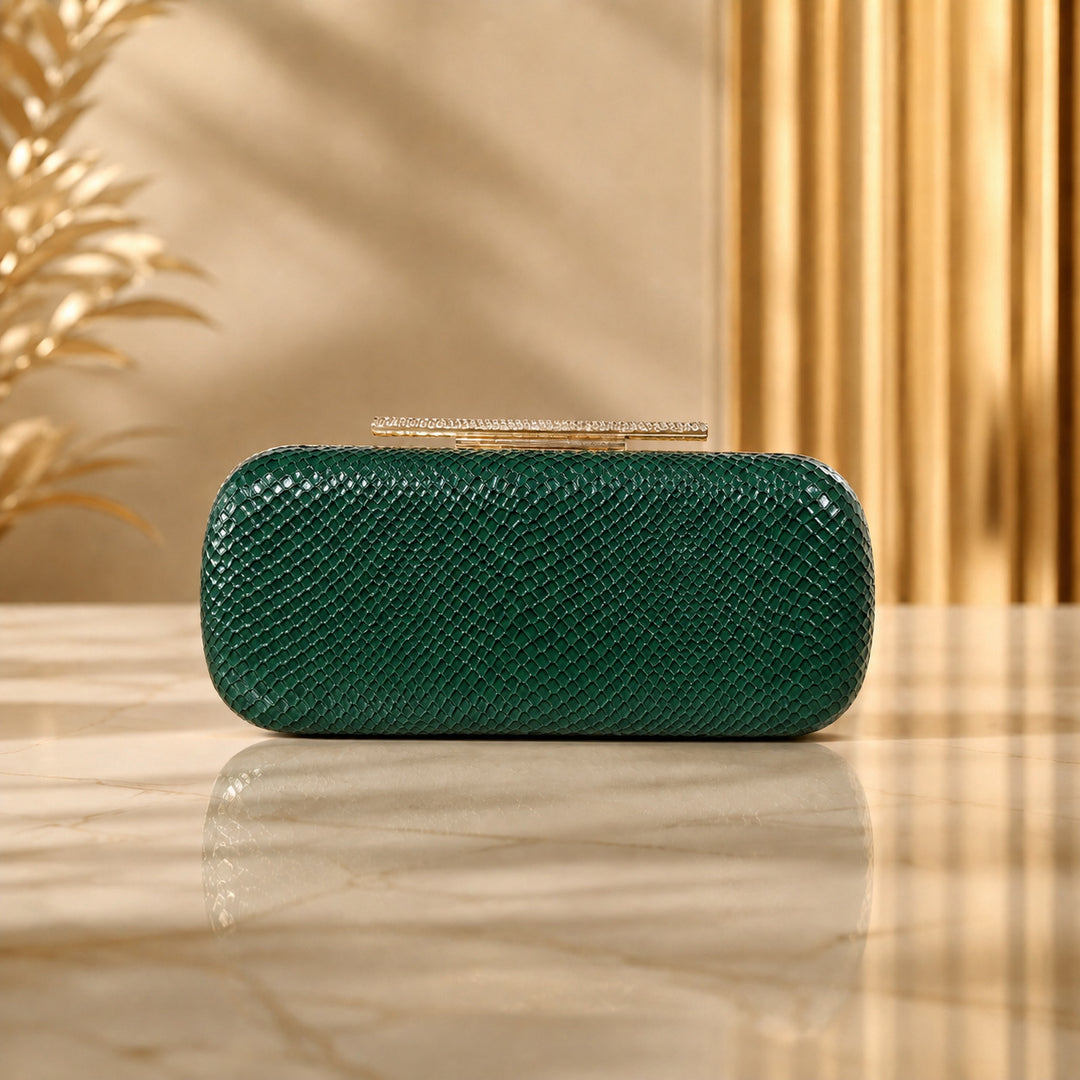 Texturierte metallic Abend Tasche