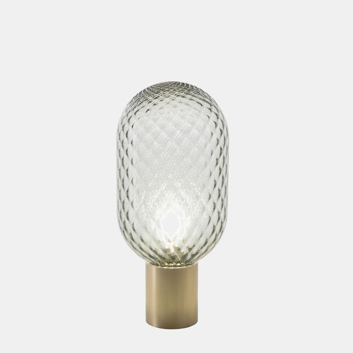 Glas Mushroom Tischlampe mit dekorativem Sockel