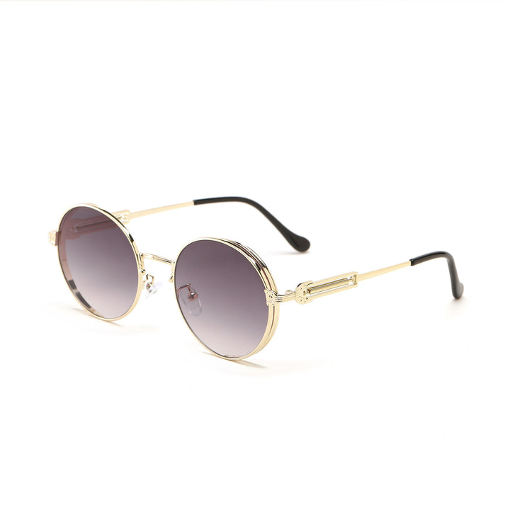 Damen runde Vintage-Sonnenbrille mit exklusivem Metallrahmen Karnz