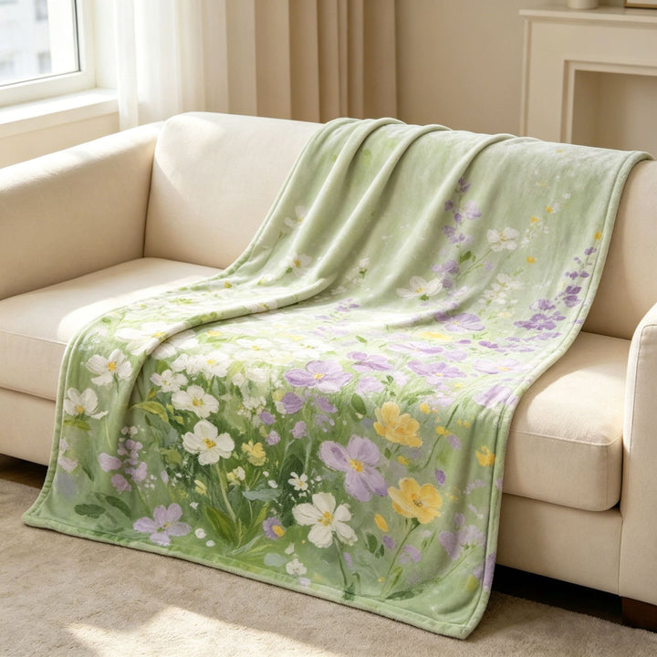 Blumenmuster Fleece-Wohndecke