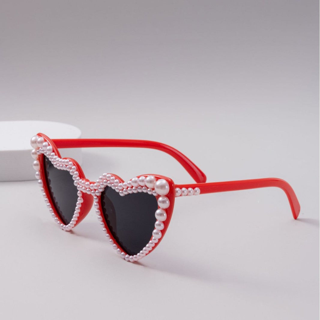 Damen Designer-Sonnenbrille mit Perlenrahmen von Karnz