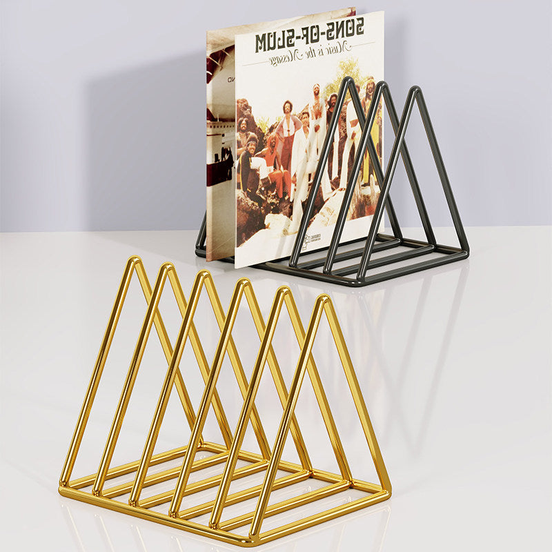 Dreieckiger Metalldraht Schallplatten- & Buchorganisator Rack