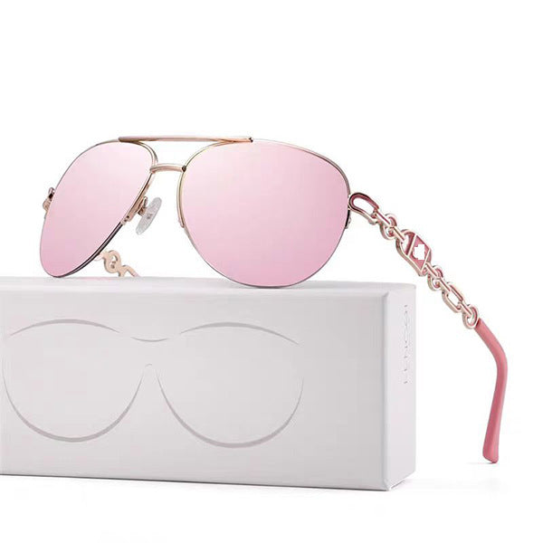 Damen Aviator-Sonnenbrille mit modischem Kettendetail Karnz