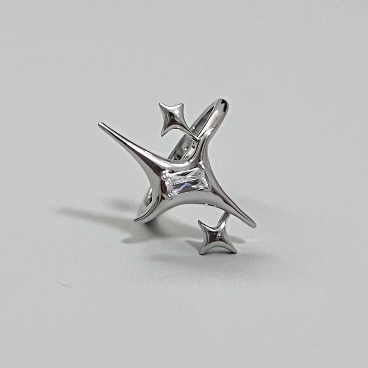 Trendiger Offener Ring mit Zirkonia-Akzent Karnz