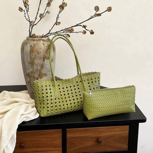 WoHandgewebte Strohtaschenmarkt Tote Bag Karnz