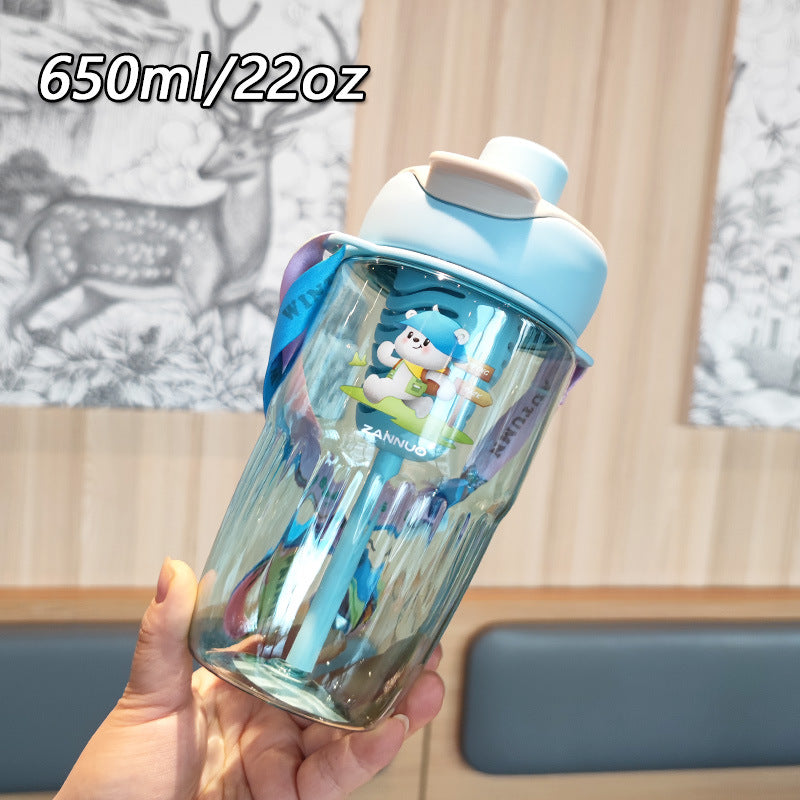 Damen verspielte Trinkflasche mit herausnehmbarem Strohhalm Karnz