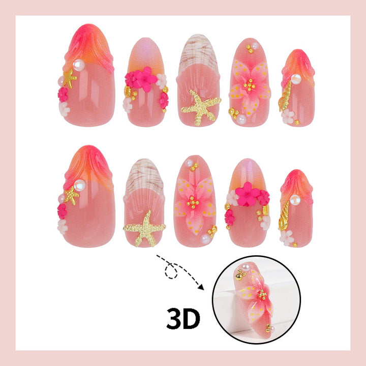 Kunstnagelset mit verspieltem maritimem Design Karnz