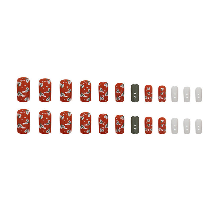 Künstlerisches Herzdesign Press-On Nagelspitzen Karnz