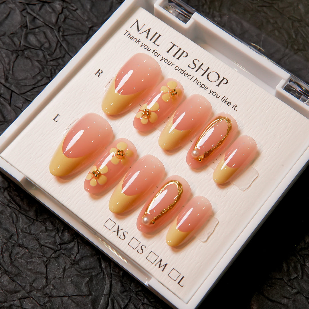 Blumen Dekorative Press-On Nagelset