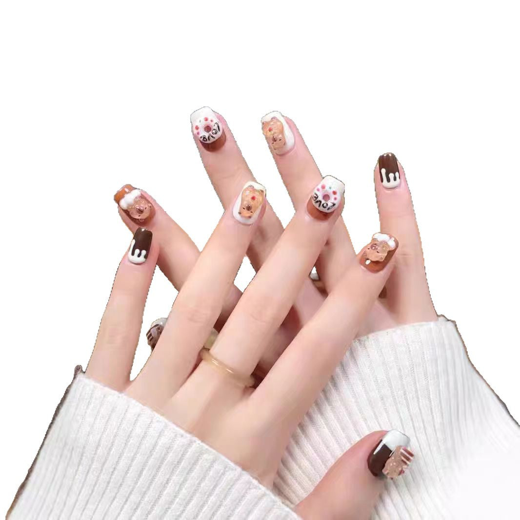 Kreatives Bären-Themen Press-On Nagelset Karnz