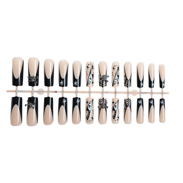 Künstlerisches Press-On-Nagel-Set mit einzigartigen Gothic-Designs Karnz