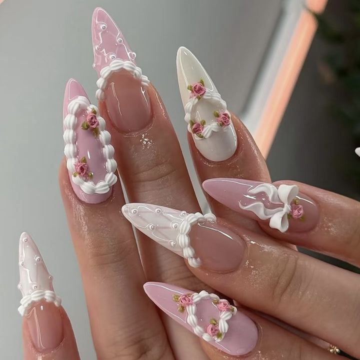 Dekorativer Floral Druck-Nagelkunstsatz