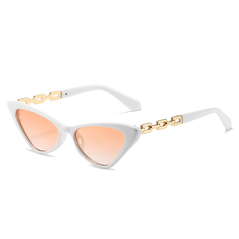 Damen Cat-Eye Sonnenbrille mit stilvollen Kettenakzenten Karnz