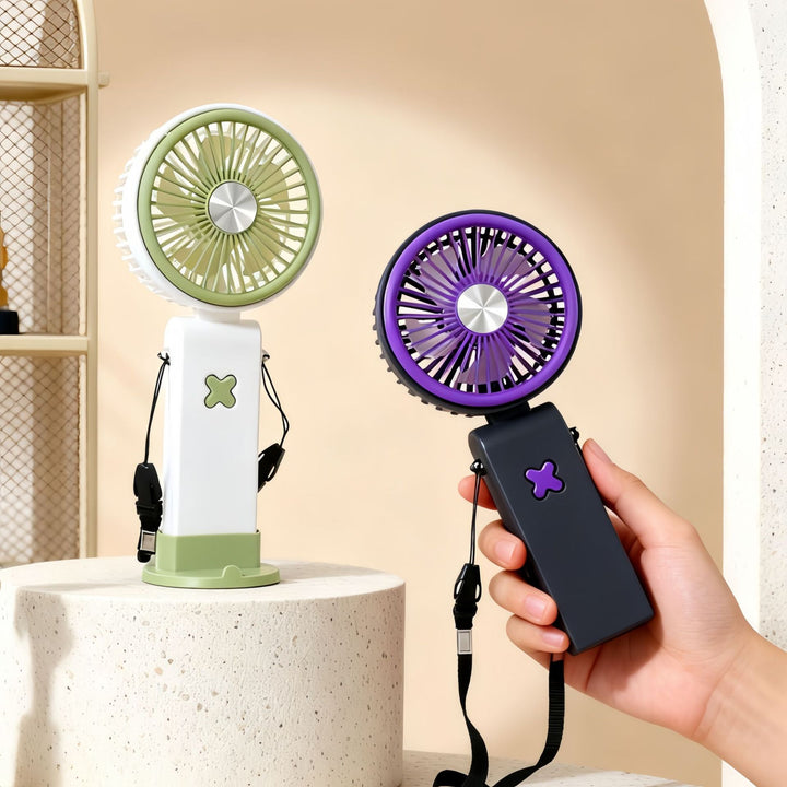 Unisex Tragbarer Handventilator mit flexiblem Hals und USB-Ladefunktion Karnz