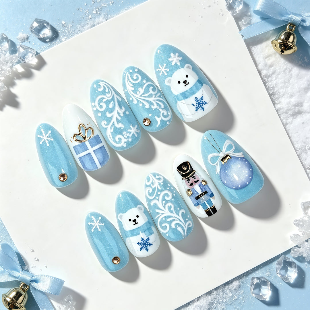 Winter-Themen Press-On Nagelset