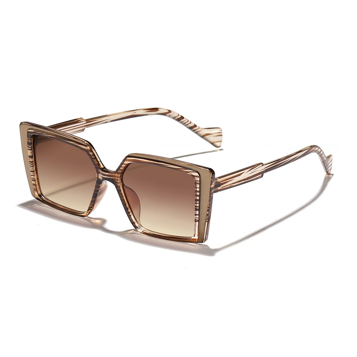 Damen elegante quadratische Sonnenbrille mit verspiegelt Gläsern Karnz