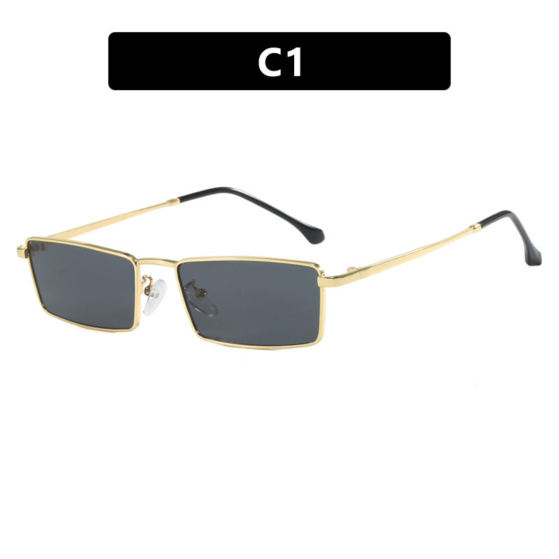 Damen quadratische Sonnenbrille mit metallischem Rahmen und komfortablem Nasenpolster Karnz