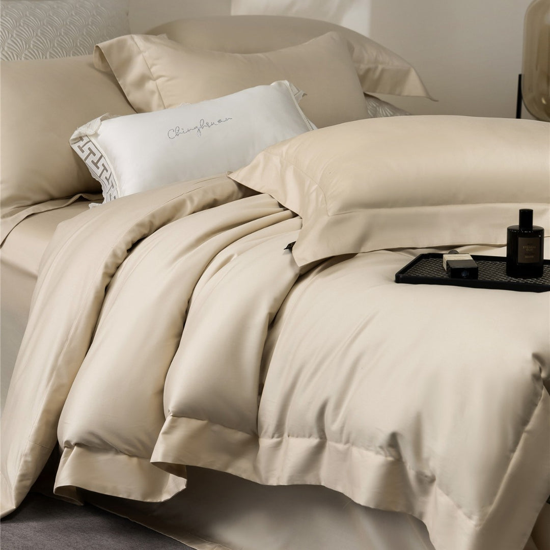 Luxus Satin Bettwäsche Set mit Bettbezug und Kissenbezug