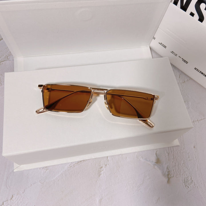 Modische Sonnenbrille mit Rechteckigem Metallrahmen Karnz