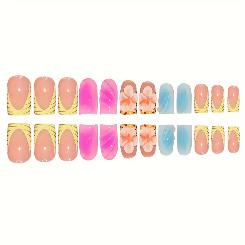 Tropisches Floral Acryl Nagelkunst Set Karnz