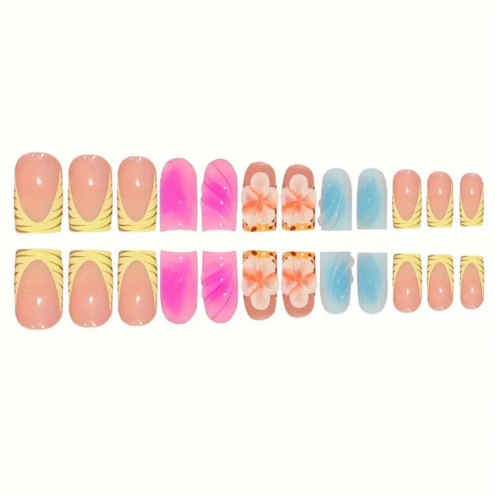 Tropisches Floral Acryl Nagelkunst Set Karnz