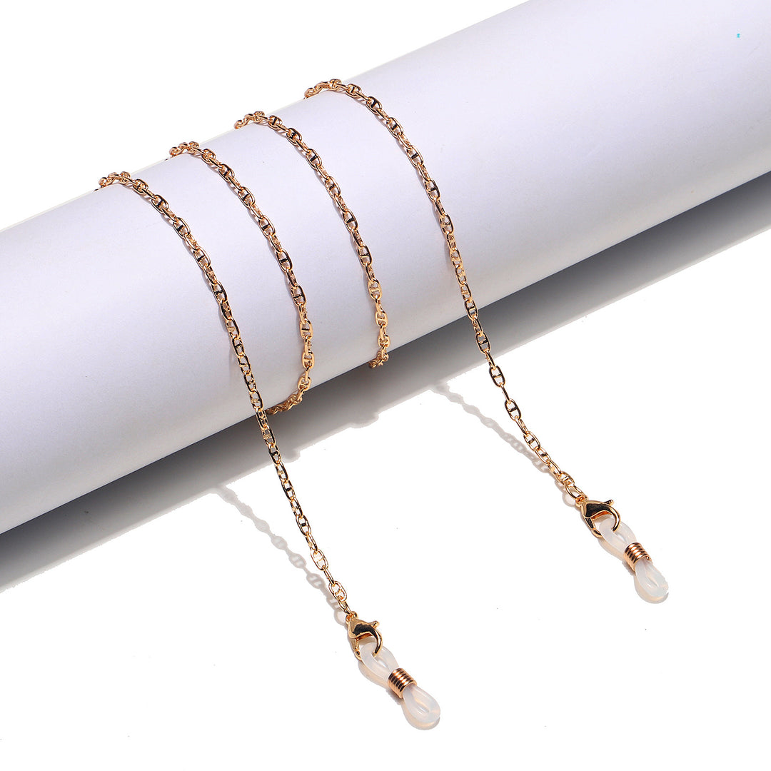 Eleganter goldener Kettenbrillenhalter Karnz