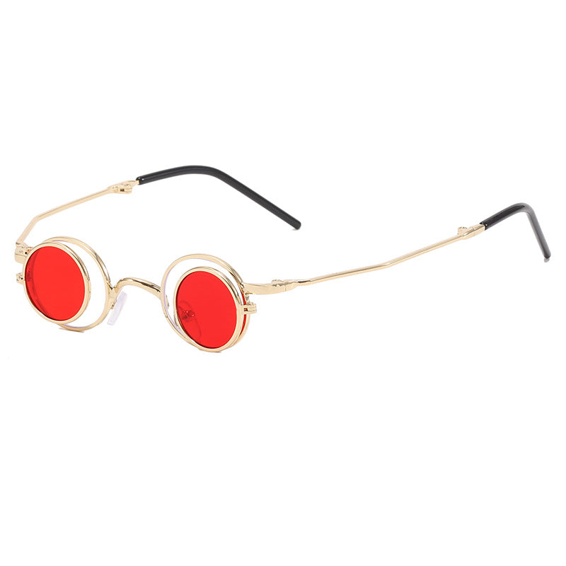 Damen Modische runde Sonnenbrille mit elegantem Metallrahmen Karnz