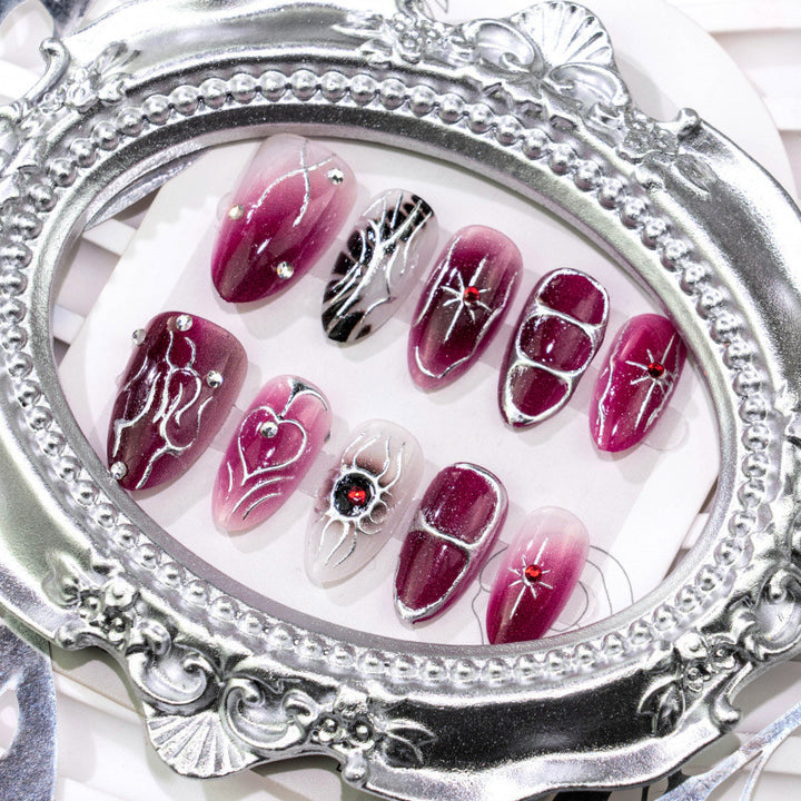 Künstlerisches Glamour Presse-on Nagelset