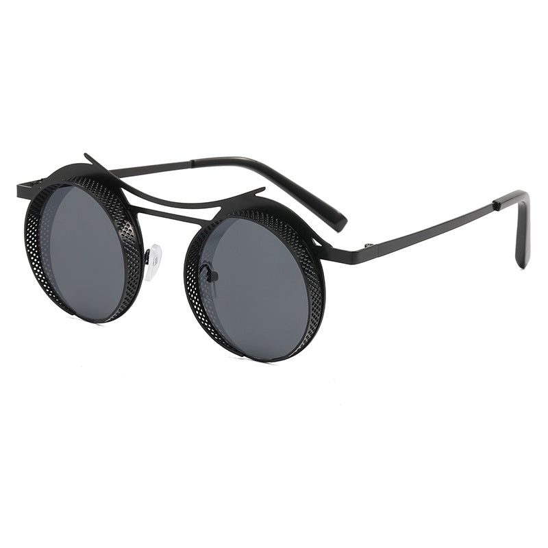 Damen modische runde Sonnenbrille mit extravagantem Design Karnz