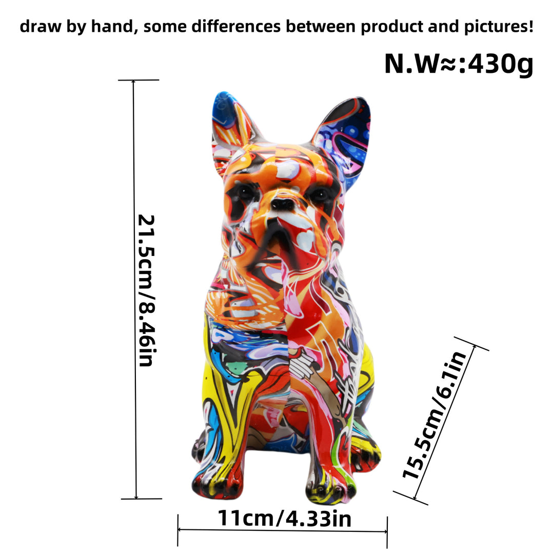 Künstlerisch gestaltete Bulldoggenfigur Karnz