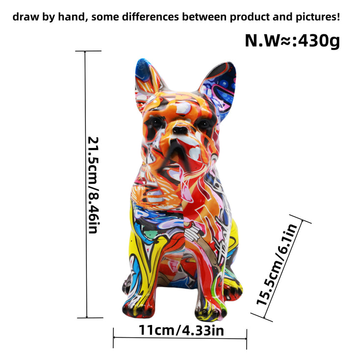 Künstlerisch gestaltete Bulldoggenfigur Karnz
