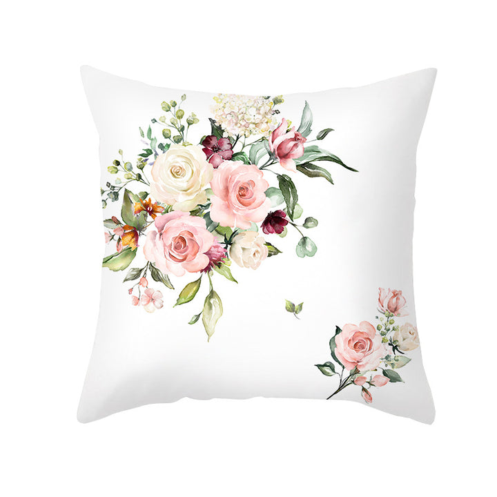 Floral Aquarell Rose Baumwoll-Leinen Quadrat Wurfkissenbezug mit unsichtbarem Reißverschluss