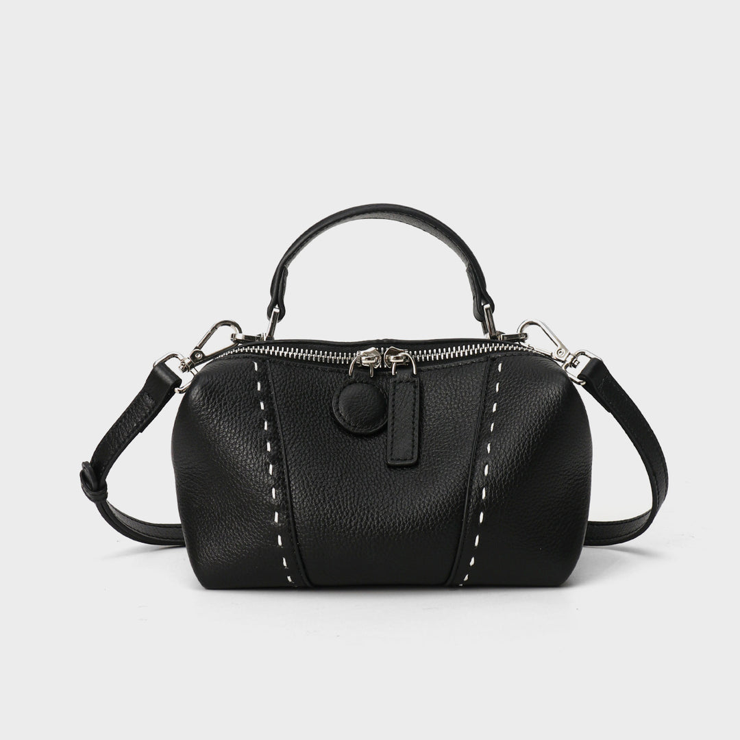 Gepunktete Kuppeltasche mit abnehmbarem Crossbody-Tragegurt