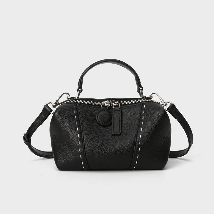 Gepunktete Kuppeltasche mit abnehmbarem Crossbody-Tragegurt