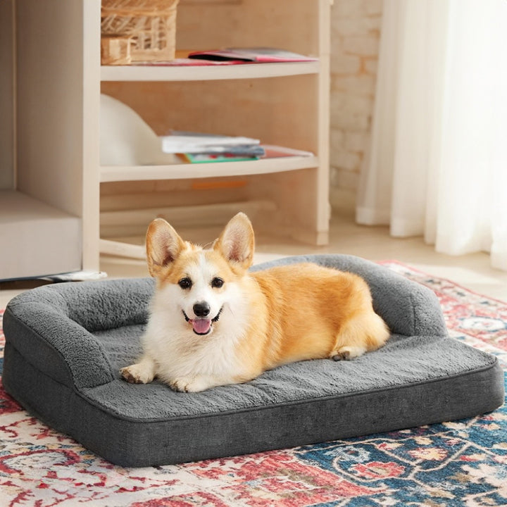 Orthopädisches Hundebett mit Rückenlehne