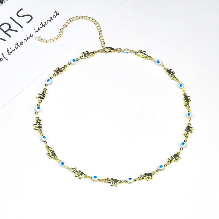 Bunte Elefant Charm Brillen Kette Karnz