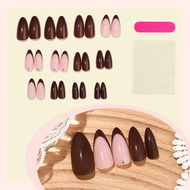 Press-On Nail Art Set mit eleganten Französischen Tipps Karnz