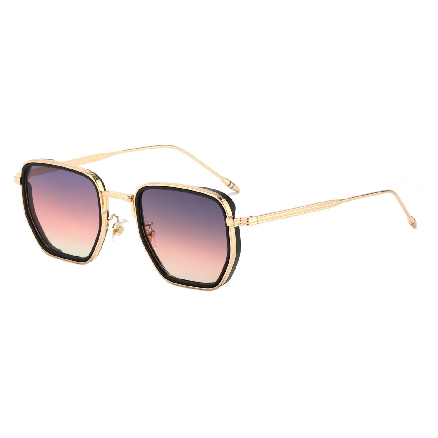 Damen Quadratische Designer Sonnenbrille mit modischem Metallrahmen Karnz