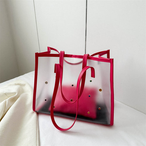 Transparente Mode Tasche mit dekorativen Edelsteinen